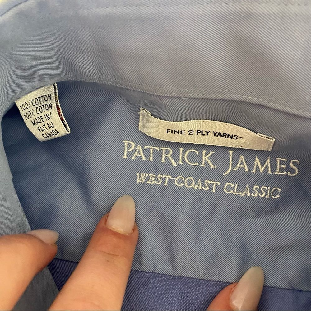 Patrick James Blue Button Down Shirt - image 7